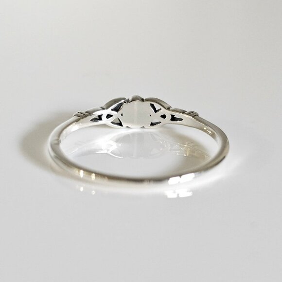 Women's 925 Sterling Silver Turquoise Celtic Ring Tiny Dainty Celtic Stone Ring - Picture 8 of 10